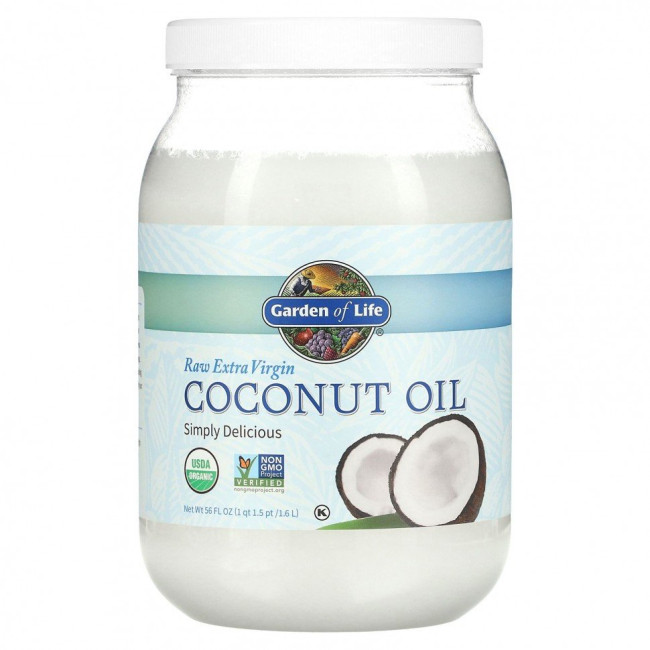 Garden of Life, Необработанное кокосовое масло холодного отжима, 1,6 л (56 жидких унций)