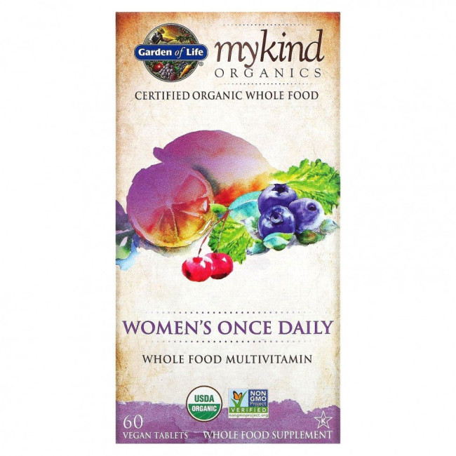Garden of Life, KIND Organics, Women's Once Daily, 60 веганских таблеток